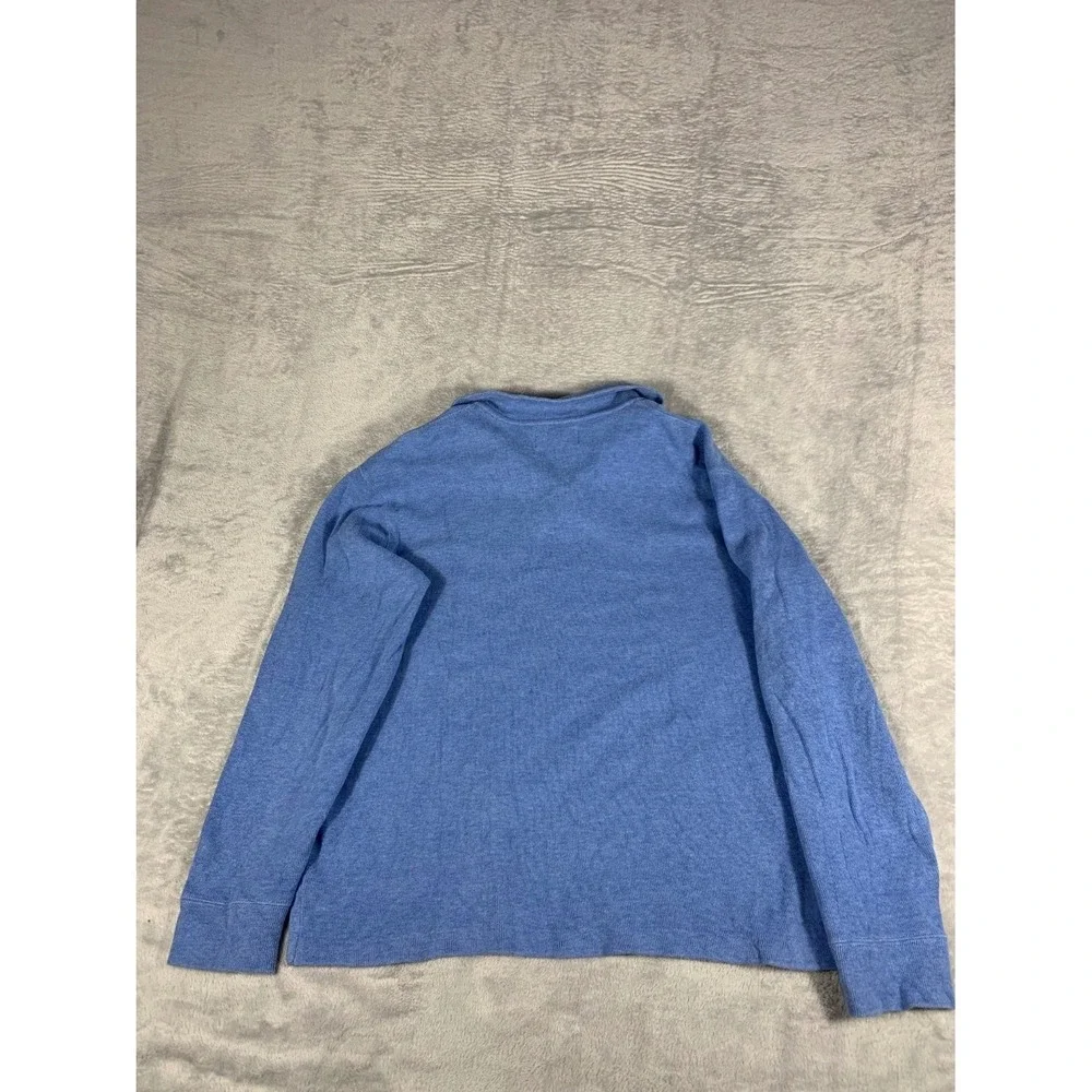 Polo Ralph Lauren Sweater Mens L Blue Quarter Zip Long Sleeve Embroidered
